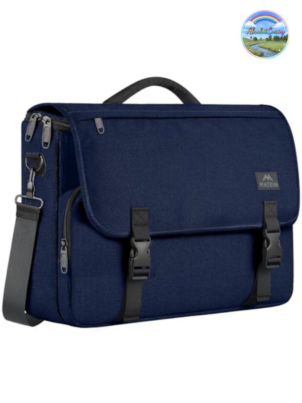 Messenger Bag Water Resistant Polyester Fits 15.6 Inch Laptop Briefcase